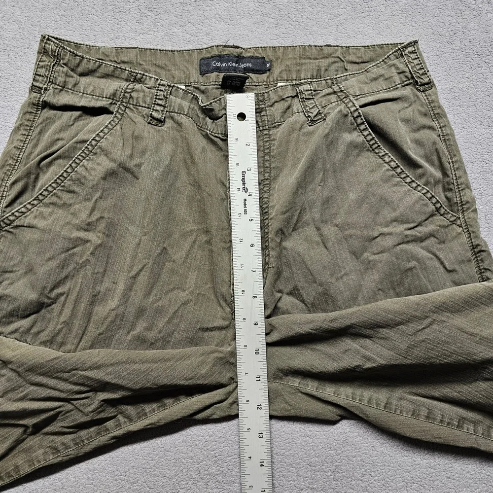 Calvin Klein Jeans Mens 32 Cargo Shorts Olive Green Relaxed Fit Cotton Blend